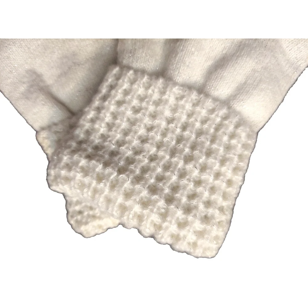 Style & Co. Ivory Cream Waffle-Knit Shimmer Gloves Sz One Size NWT